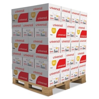 Copy Paper, 92 Bright, 20 lb Bond Weight, 8.5 x 11, White, 500 Sheets/Ream, 10 Reams/Carton, 40 Cartons/Pallet