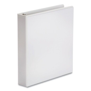 Economy Round Ring View Binder, 3 Rings, 0.5&quot; Capacity, 11 x 8.5, White, 12/Carton