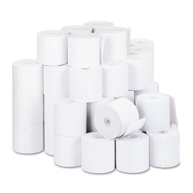 Impact and Inkjet Print Bond Paper Rolls, 0.5&quot; Core, 2.75&quot; x 190 ft, White, 50/Carton