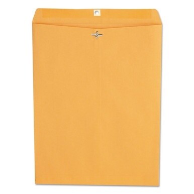 Kraft Clasp Envelope, #110, Square Flap, Clasp/Gummed Closure, 12 x 15.5, Brown Kraft, 100/Box