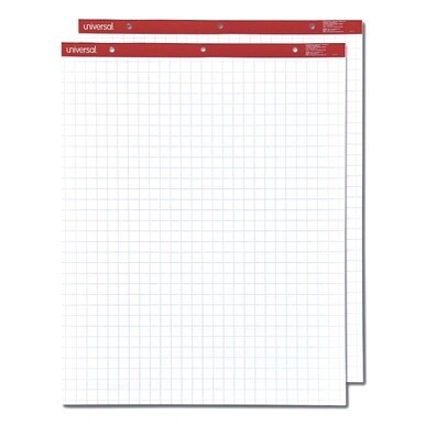 Easel Pads/Flip Charts, Quadrille Rule (1 sq/in), 27 x 34, White, 50 Sheets, 2/Carton