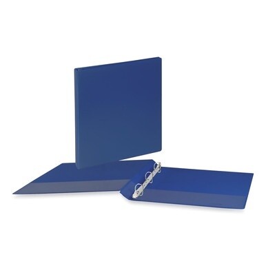 Slant D-Ring View Binder, 3 Rings, 1.5&quot; Capacity, 11 x 8.5, Navy Blue