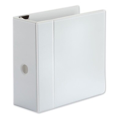 Deluxe Easy-to-Open D-Ring View Binder, 3 Rings, 5&quot; Capacity, 11 x 8.5, White