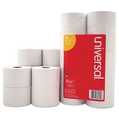 Impact and Inkjet Print Bond Paper Rolls, 0.5" Core, 1.75" x 138 ft, White, 10/Pack