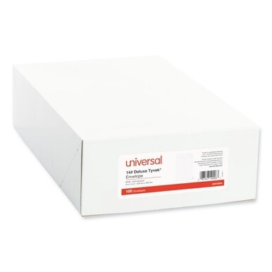 Deluxe Tyvek Envelopes, #10 1/2, Square Flap, Self-Adhesive Closure, 9 x 12, White, 100/Box