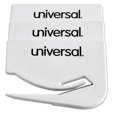 Letter Slitter Hand Letter Opener with Concealed Blade, 2.5&quot;, White, 3/Pack