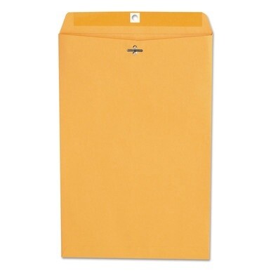 Kraft Clasp Envelope, #98, Square Flap, Clasp/Gummed Closure, 10 x 15, Brown Kraft, 100/Box