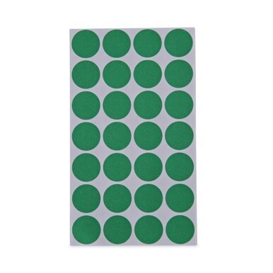 Self-Adhesive Removable Color-Coding Labels, 0.75&quot; dia, Green, 28/Sheet, 36 Sheets/Pack