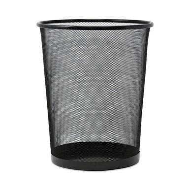 Mesh Wastebasket, 18 qt, Steel Mesh, Black