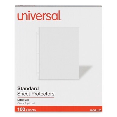 Top-Load Poly Sheet Protectors, Standard, Letter, Clear, 100/Box