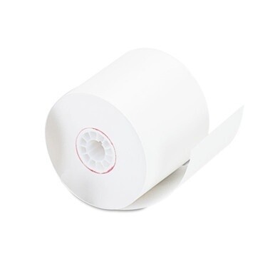 Impact and Inkjet Print Bond Paper Rolls, 0.5&quot; Core, 2.25&quot; x 128 ft, White