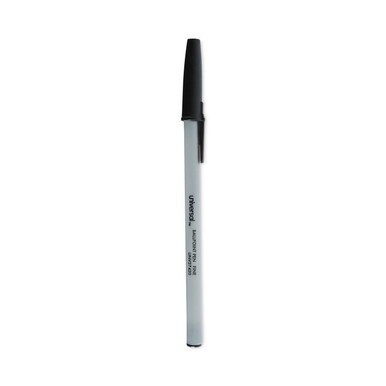 Ballpoint Pen, Stick, Fine 0.7 mm, Black Ink, Gray/Black Barrel, Dozen