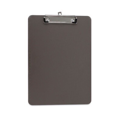 Plastic Clipboard with Low Profile Clip, 0.5&quot; Clip Capacity, Holds 8.5 x 11 Sheets, Translucent Black