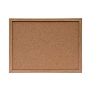 Cork Board with Oak Style Frame, 24 x 18, Tan Surface