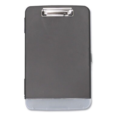 Storage Clipboard with Pen Compartment, 0.5&quot; Clip Capacity, Holds 8.5 x 11 Sheets, Black