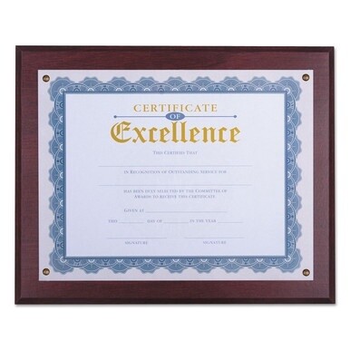 Award Plaque, 13.3 x 11, Mahogany with Mahogany Border