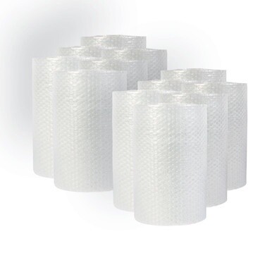 Bubble Packaging, 0.19&quot; Thick, 12&quot; x 30 ft, Perforated Every 12&quot;, Clear, 12/Carton