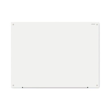Frameless Glass Marker Board, 48 x 36, White Surface
