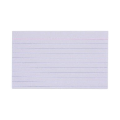 Ruled Index Cards, 3 x 5, White, 100/Pack