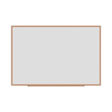Deluxe Melamine Dry Erase Board, 72 x 48, Melamine White Surface, Oak Fiberboard Frame