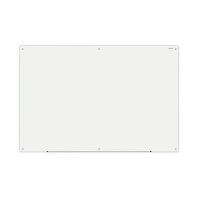 Frameless Glass Marker Board, 72 x 48, White Surface