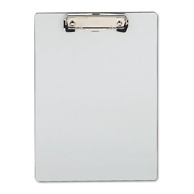 Plastic Brushed Aluminum Clipboard, Portrait Orientation, 0.5&quot; Clip Capacity, Holds 8.5 x 11 Sheets, Silver