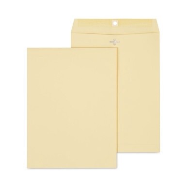 Kraft Clasp Envelope, #10 1/2, Square Flap, Clasp/Gummed Closure, 9 x 12, Brown Kraft, 100/Box