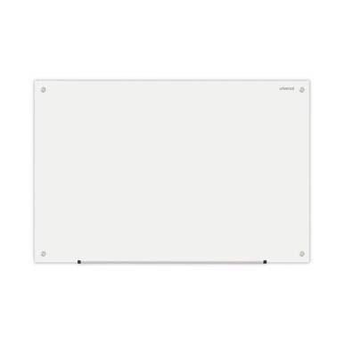 Frameless Glass Marker Board, 36 x 24, White Surface