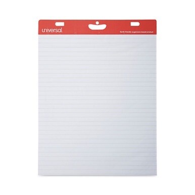 Renewable Resource Sugarcane Based Easel Pads, Presentation Format (1" Rule), 27 x 34, White, 50 Sheets, 2/Carton