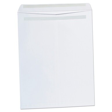 Self-Stick Open End Catalog Envelope, #15 1/2, Square Flap, Self-Adhesive Closure, 12 x 15.5, White, 100/Box