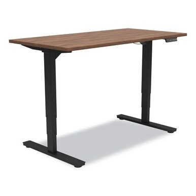 Essentials Electric Sit-Stand Desk, 55.1&quot; x 27.5&quot; x 25.9&quot; to 51.5&quot;, Espresso/Black