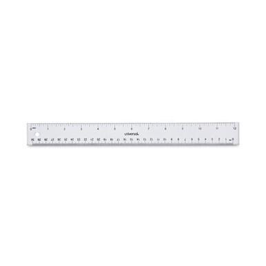 Clear Plastic Ruler, Standard/Metric, 12&quot; Long, Clear