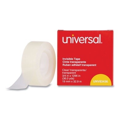 Invisible Tape, 1&quot; Core, 0.75&quot; x 36 yds, Clear