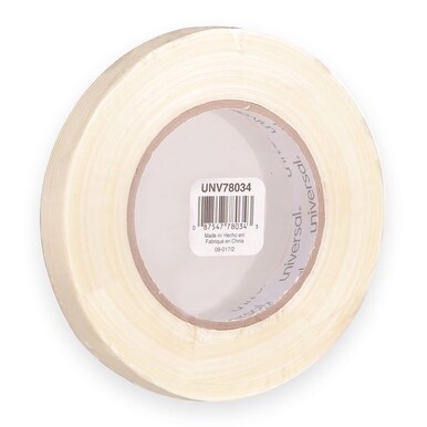 190# Medium Grade Filament Tape, 3&quot; Core, 18 mm x 54.8 m, Clear