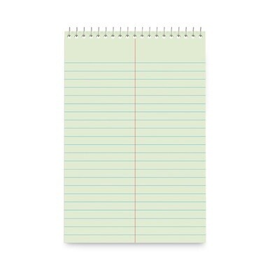 Steno Pads, Gregg Rule, Red Cover, 80 Green-Tint 6 x 9 Sheets, 6/Pack