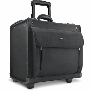 Solo Classic Carrying Case (Roller) for 17&quot; Notebook - Black - Ballistic Poly, Polyester Body - Handle - 12.8&quot; Height x 18&quot; Width x 7&quot; Depth - 1 Each