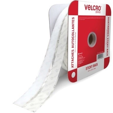 GSA MAS VELCRO&amp;reg; Sticky Back Fasteners - 16.67 yd Length x 0.75" Width - 1 / Roll - White