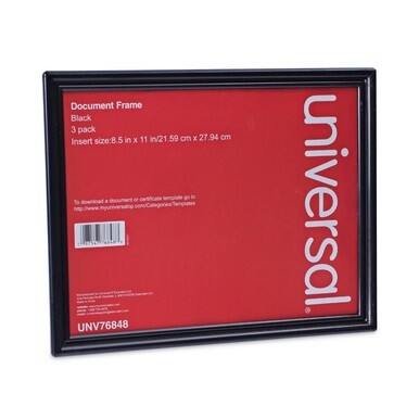 All Purpose Document Frame, 8.5 x 11 Insert, Black, 3/Pack