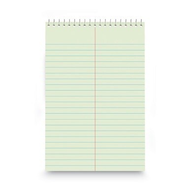 Steno Pads, Gregg Rule, Red Cover, 80 Green-Tint 6 x 9 Sheets