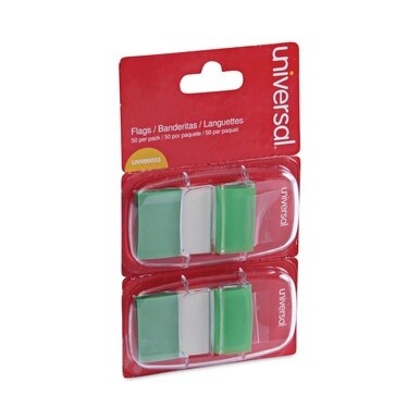 Page Flags, Green, 50 Flags/Dispenser, 2 Dispensers/Pack
