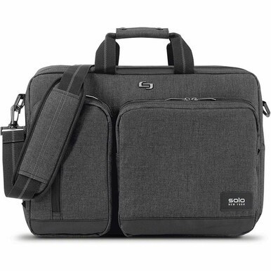 Solo Urban Carrying Case (Briefcase) for 15.6&quot; Apple iPad Notebook - Gray, Black - Damage Resistant - Polyester Body - Handle, Shoulder Strap, Backpack Strap - 12.5&quot; Height x 17&quot; Width x 5&quot; Depth - 1 