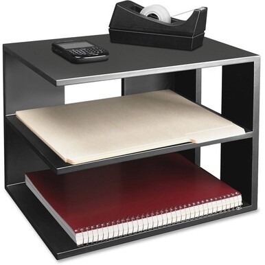 Victor 1120-5 Midnight Black Corner Shelf - 13.5&quot; Height x 13.5&quot; Width x 10.5&quot; Depth - Desktop - Matte Black - Rubber, Wood - 1Each