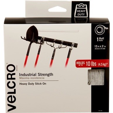 VELCRO&amp;reg; 90198 Heavy Duty Industrial Strength - 15 ft Length x 2" Width - Temperature Resistant, Water Proof - For Holding - 1 / RollRoll - White