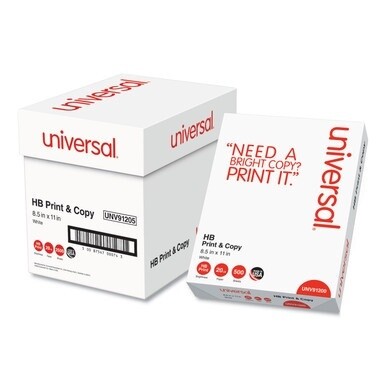 Multipurpose Paper, 96 Bright, 20 lb Bond Weight, 8.5 x 11, Bright White, 500 Sheets/Ream, 5 Reams/Carton