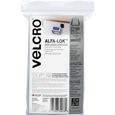 VELCRO&amp;reg; Alfa-Lok Fasteners - 1&quot; Length x 1&quot; Width - 50 / Pack