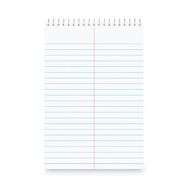 Steno Pads, Gregg Rule, Red Cover, 80 White 6 x 9 Sheets, 6/Pack
