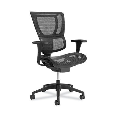 FlexFit 1500TM Mesh Task Chair, Suppports Up to 300 lbs,16.7&quot; to 20.26&quot; Seat Height, Black Seat, Black Back, Black Base