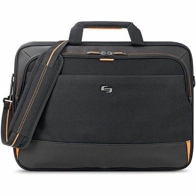 Solo Urban Carrying Case (Briefcase) for 11&quot; to 17.3&quot; Apple iPad Ultrabook - Black, Gold - Polyester Body - Handle, Shoulder Strap - 12&quot; Height x 16.5&quot; Width x 2.5&quot; Depth - 1 Each