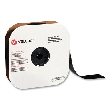 Sticky-Back Fasteners, Loop Side, 2&quot; x 75 ft, Black