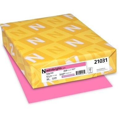 Astrobrights Color Paper - Pink - Letter - 8 1/2" x 11" - 24 lb Basis Weight - 500 / Ream - FSC - Acid-free, Lignin-free - Pulsar Pink